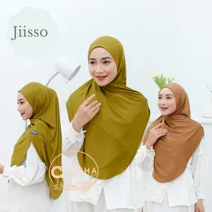 (88k Get 4pcs) PASHMINA INSTAN JISO - PASHMINA JERSEY SIZE L BY ALSHA Muslim