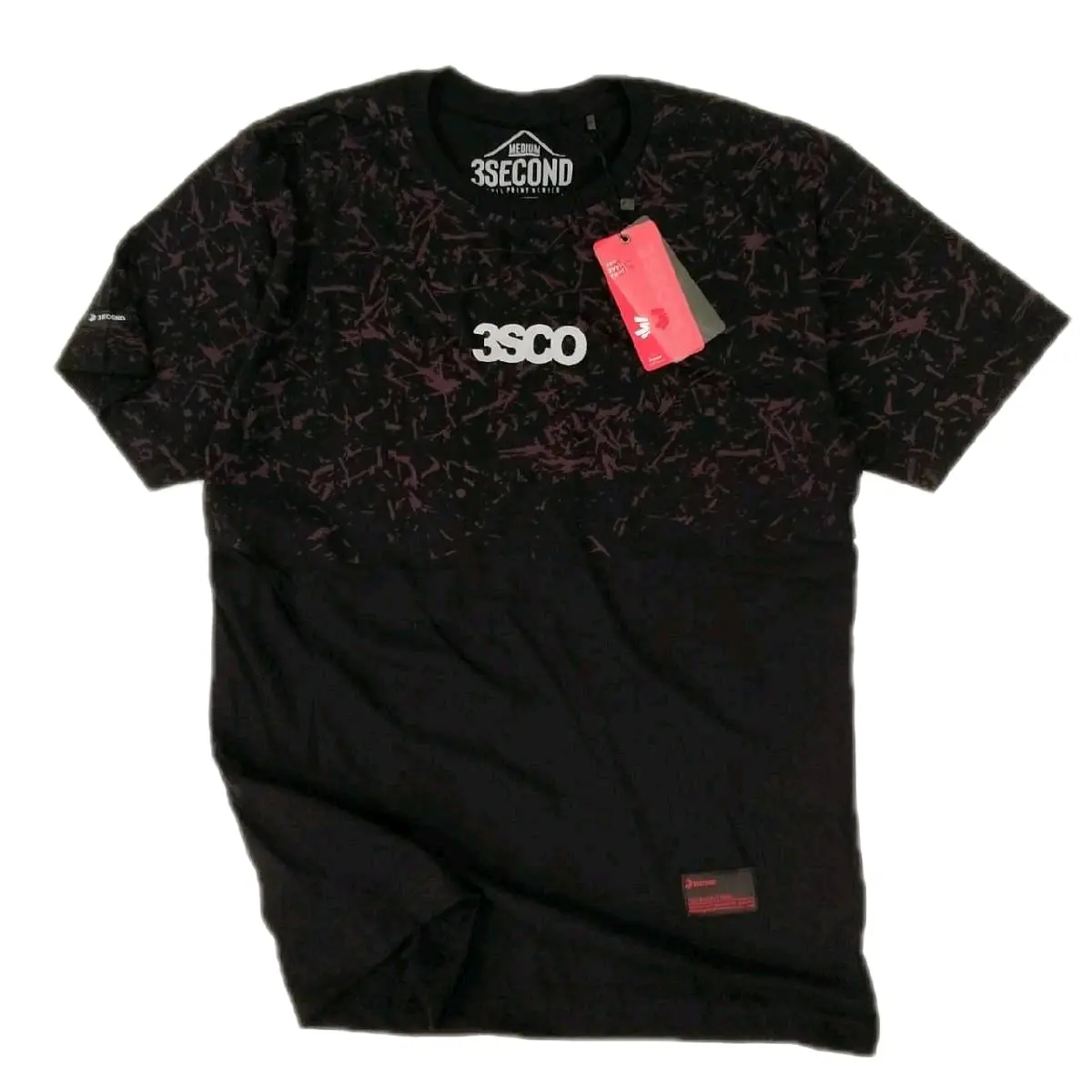 Kaos Cowok Pendek Santai Bahan Katun Combed Lembut Nyaman Baju Atasan T-shirt Oblong Pria Lengan Pendek Sablon High Free Stiker Branded Distro Simple Hitam Keren