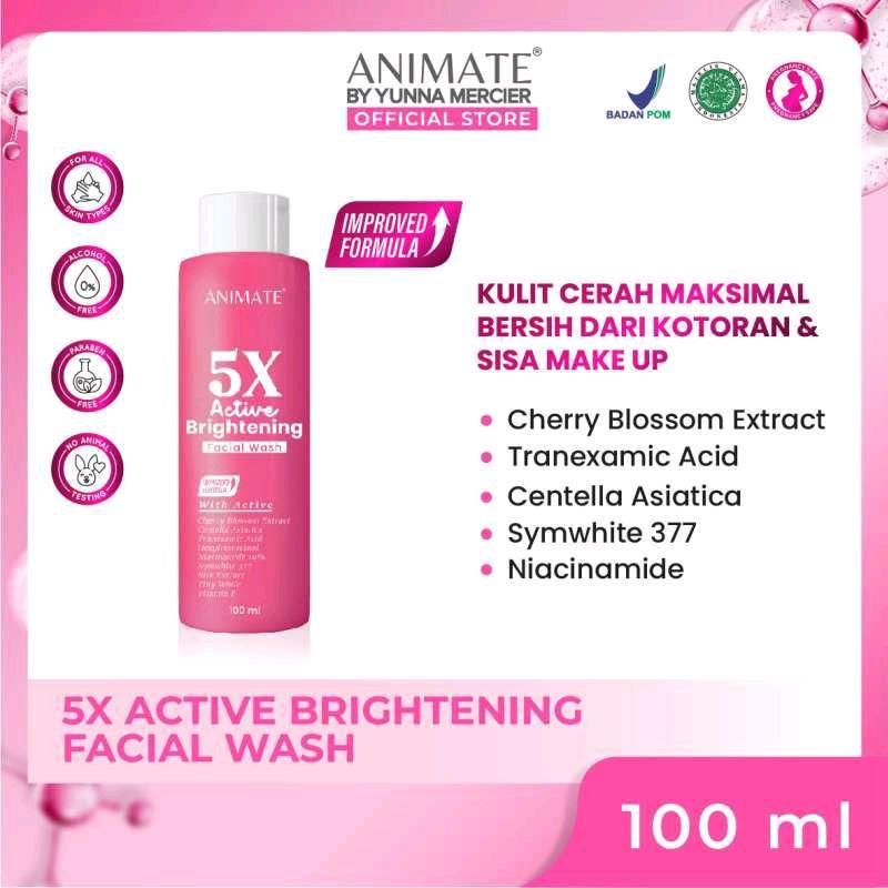 Animate 5X Active Brightening Facial Wash 100ml 4