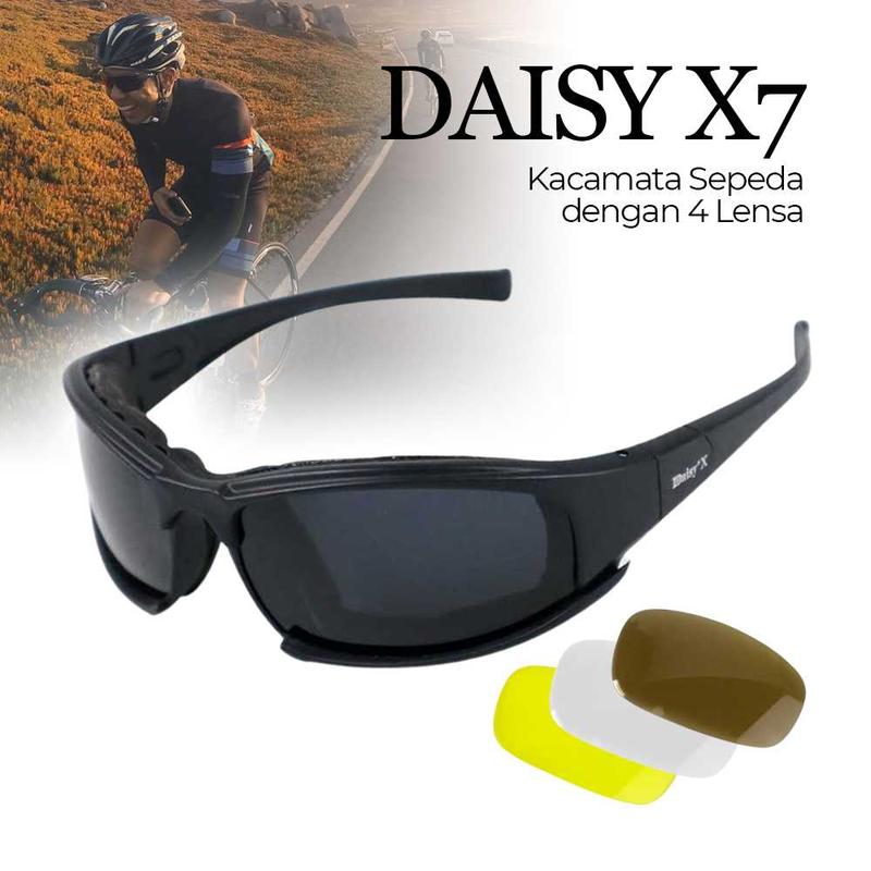 Daisy X7 Kacamata Sepeda dengan 4 Lensa Cycling Polarized Sunglasses 0