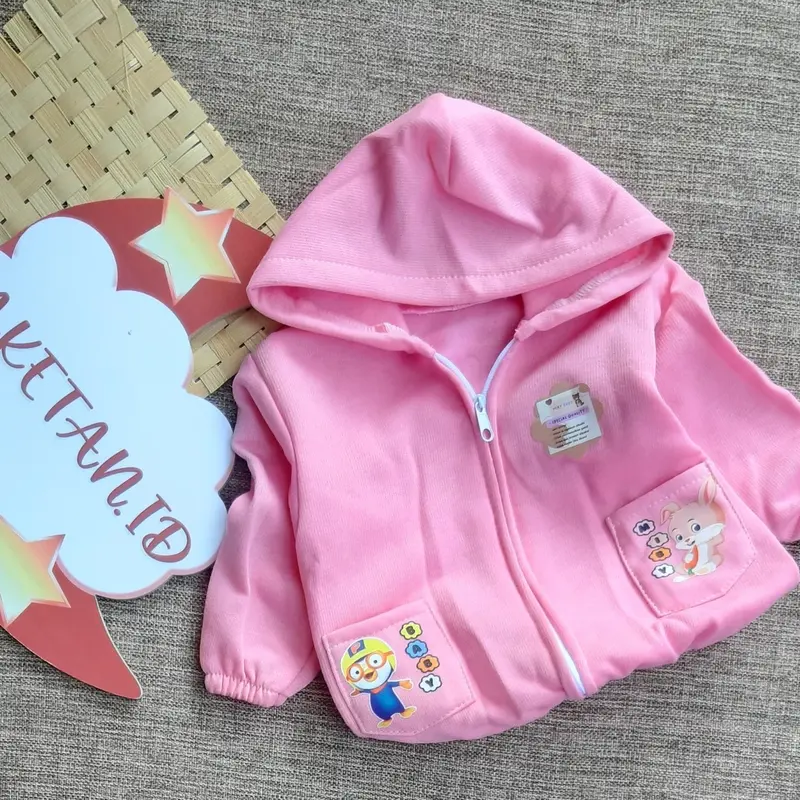 Jaketan-jaket karakter pororo bahan babyterry fleece usia 0-7 bulan, MAX bb 7 KG 0