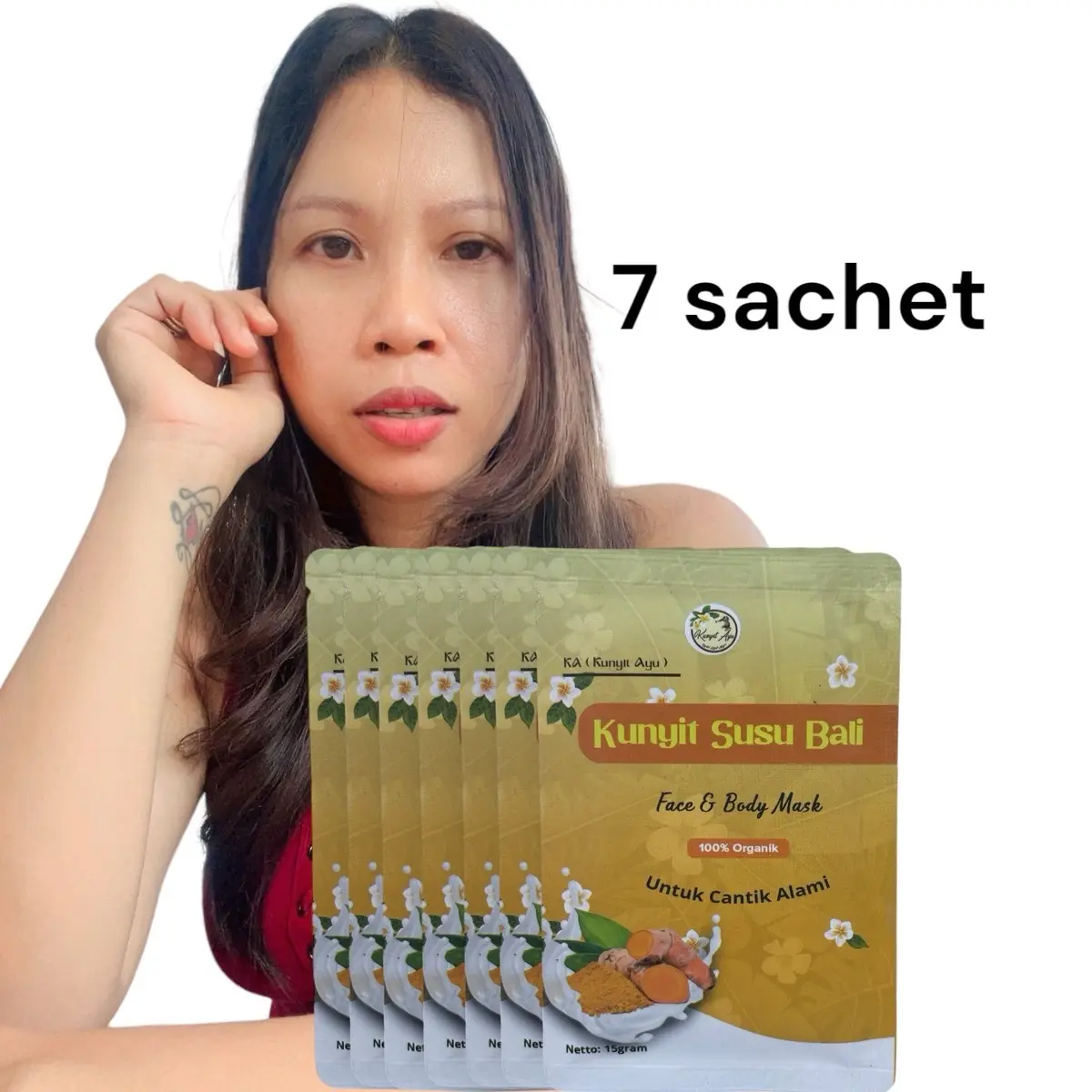 Masker Kunyit Susu Bali Kunyit Ayu 7pcs menutrisi Wajah dengan Vitamin Alami, Mengencangkan, masker organik
