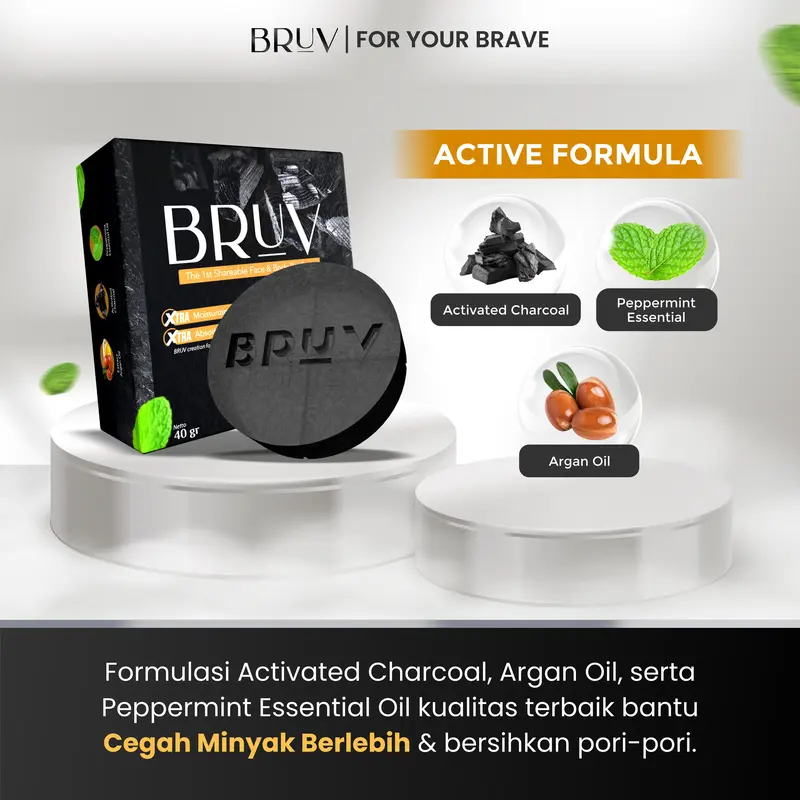 BRUV Brightening and Acne Soap 6pcs - Sabun Bruv Sabun Pembersih Wajah Pria Pencerah Wajah Pria Menghilangkan Jerawat Pencerah Muka Laki Laki Wajah Kusam Muka Berminyak Bruv Original 2