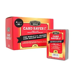 Cardboard Gold Card Saver 1 Count - Semi Rigid Card Holder, Trading Card Protectors - PSA-Approved Submission. Cardsaver for Basketball, Pokemon, One Piece, Trading, Sports Cards - Card Sleeves, Binder, & Storage Box Compatible