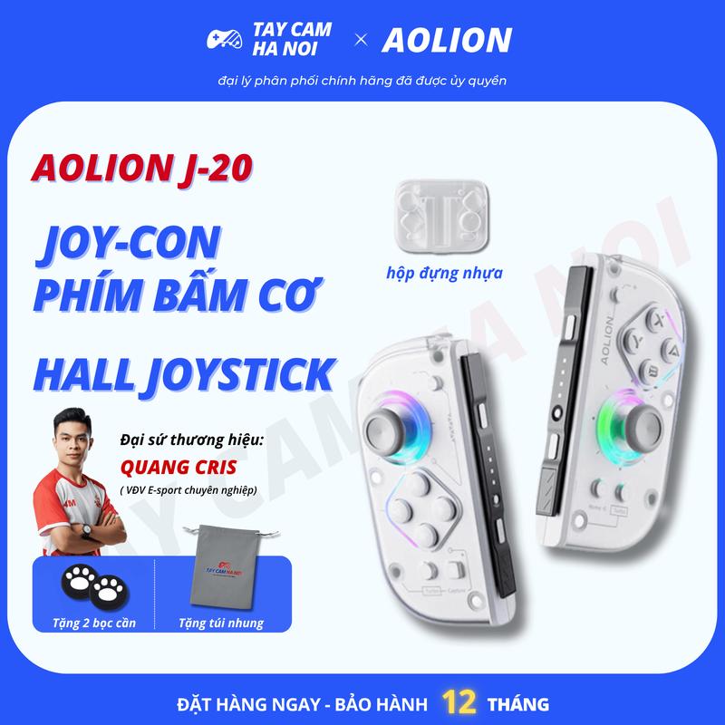   BH 12 tháng  Aolion J20 tay cầm chơi game Joycon cho Switch Hall Joystick full phím cơ đèn LED RGB 