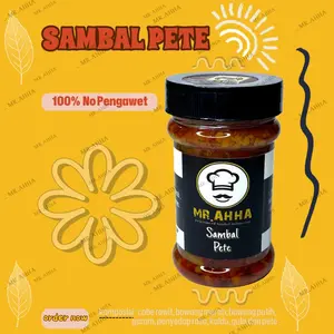 SAMBAL PETE/SAMBEL PETE/SAMBAL KEMASAN BOTOL 150g TANPA BAHAN PENGAWET Bawang Cumi