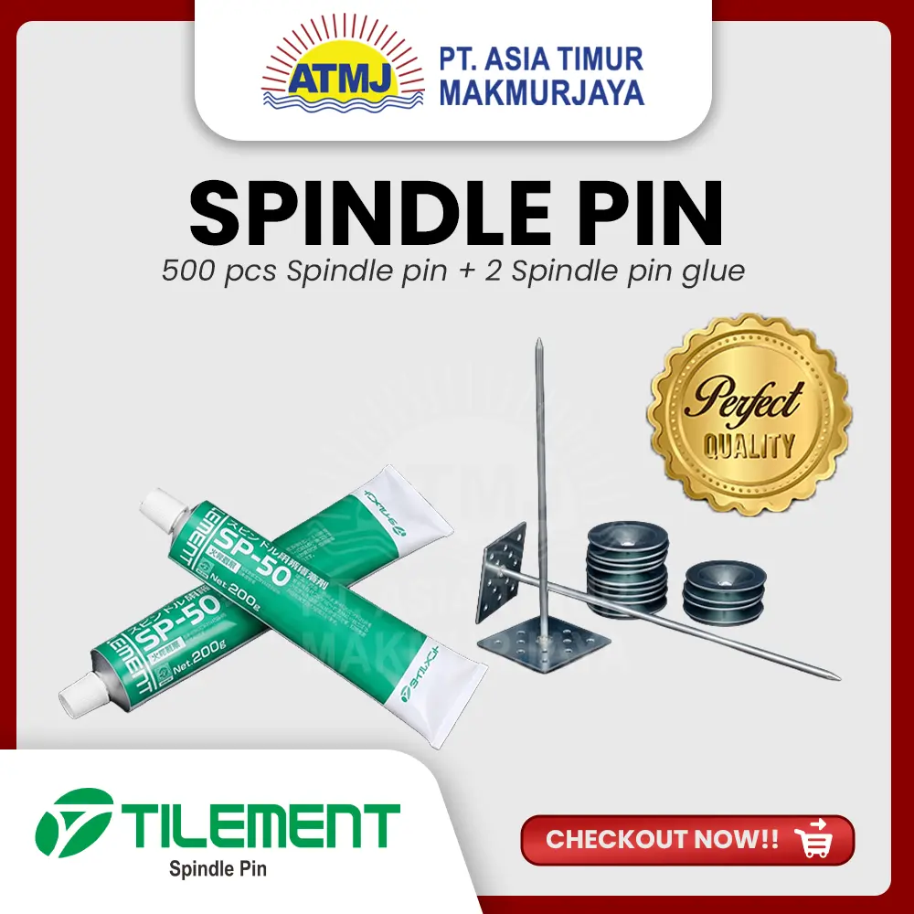 Spindle Pin Merk Tilement Panjang 38 & 65 MM Eceran Isi 500 Pcs + Adhesive 2 Tube