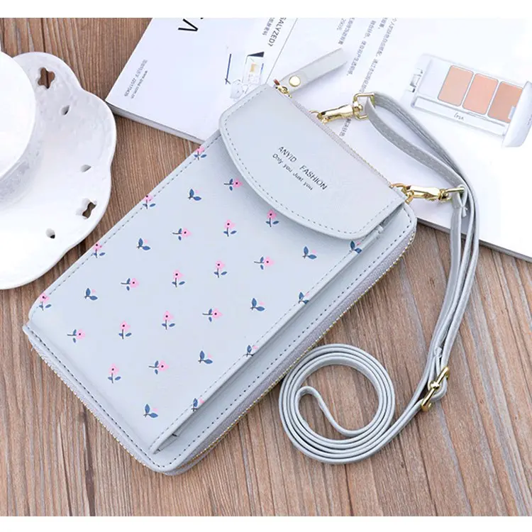 Dompet selempang wanita murah dompet pocket hp motip bunga Tali
