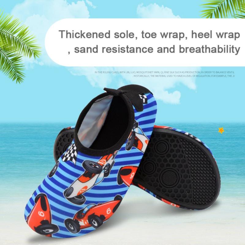 Product Introduction of Children's New Beach Shoes for Boys and Girls Barefoot Anti slip Wading Diving Shoes with Soft Sole Rubber Shuoxi Shoes 43