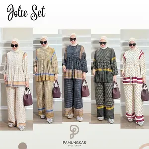 Jolie Set Setelan Balon Kancing Katun Rayon Wanita Nyaman Cantik Kekinian Busui Friendly