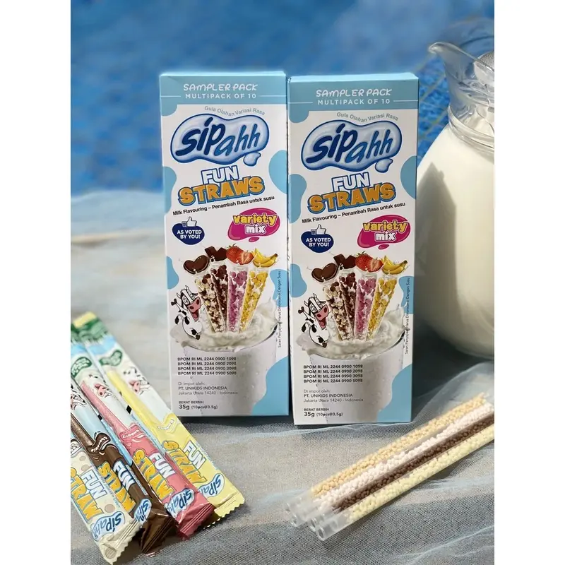Sipahh Fun Straw Pack 10's Sedotan Rasa Mix 0