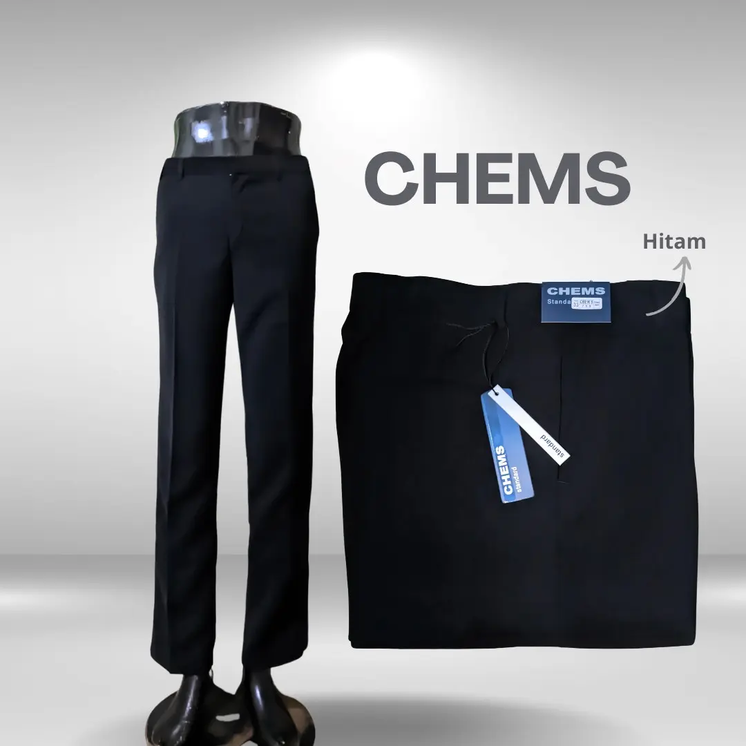 CHEMS STANDARD ORIGINAL - HITAM - CELANA KERJA FORMAL - CELANA KANTOR FORMAL