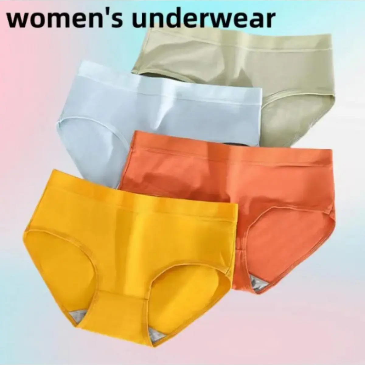 Solid color Japanese macaron girl underwear women's seamless seamless breathable pure cotton comfortable women's briefs women's underwear moisture-wicking breathable underwear bright color antibacterial underwear