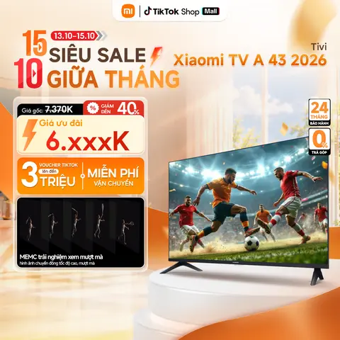 Tivi Xiaomi A 43inch 2026 - Độ phân giải 4K - Điều khiển giọng nói - Bảo Hành 24 Tháng - Hàng chính hãng