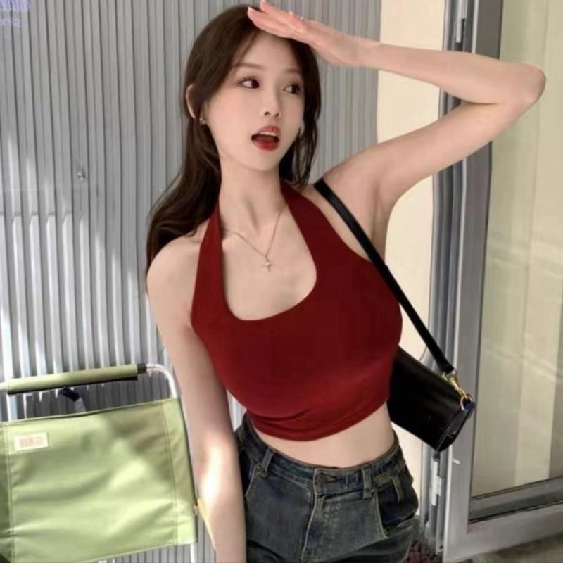  A 16 Áo Croptop Choàng Cổ Nữ Cổ Yếm Áo Kiểu Cổ Yếm Hở Lưng size dưới 53kg 