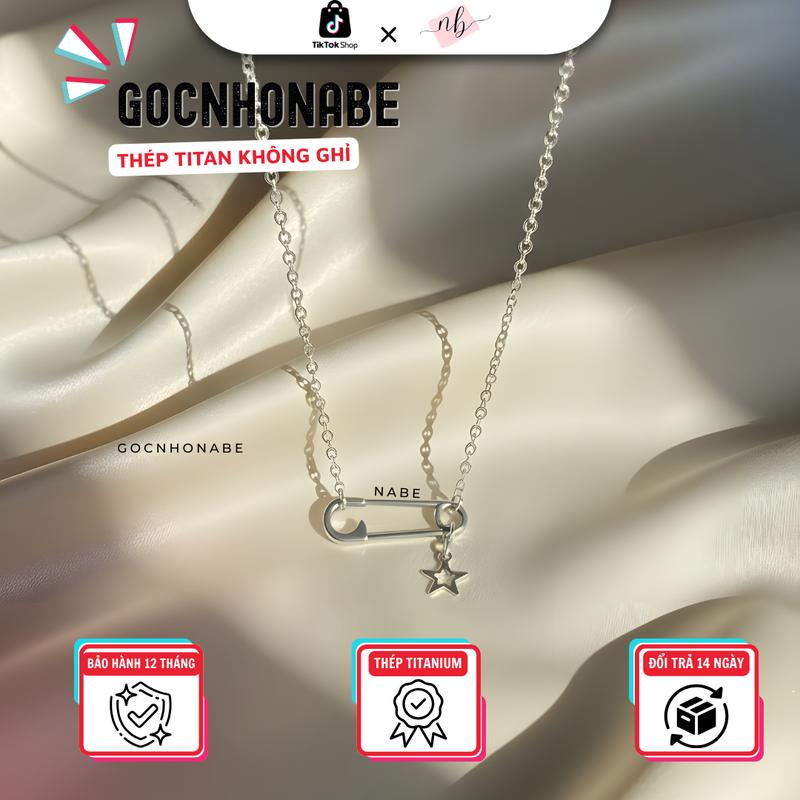 KHÔNG ĐEN GHỈ Vòng Cổ Safety Pin Titanium The New Star - Chất liệu thép không ghỉ - Đeo Mỗi Ngày Không Đen - by GocnhoNabe