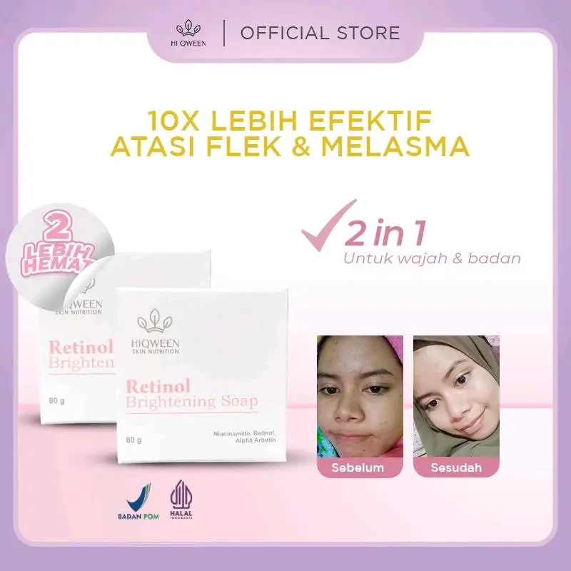 Hiqween Retional brighteningsoap badan dan wajah pembersih