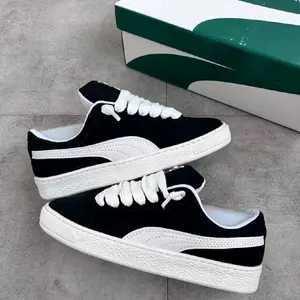 Sepatu Gemuk Kalcer Cowok Hitam Putih untuk Sekolah sepatu pria wanita gemuk dengan Desain Stylish dan Nyaman 36-43 Casual Sneakers Shoes - Xl Hitam putih tali Putih, 36