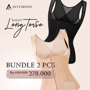 AVIYMOOS Korset Long Torso Extra Kompresi Banyak Pengkait Wanita Girdle Ekstra Kompresi & Memory Bone Design Bundle 2 PCS