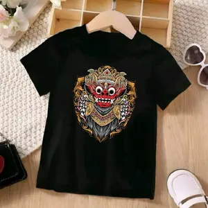 Kaos Oblong Anak-Anak Laki-laki Dan Perempuan Motif BARONG Untuk Usia 2-16 Tahun Kaos Lengan Pendek Bahan Katun Sablon Berkualitas