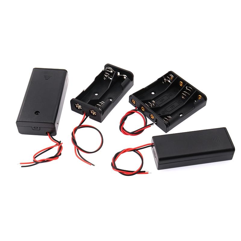 Hộp Đựng Cell AA 1/2/3/4 Cell – Có Công Tắc, Nắp Bảo Vệ & Dây Dẫn 15cm
