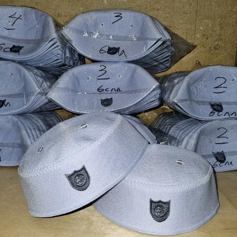 Songkok Malaysia Putih Logo Abu2 Tinggi 5 Cm Abdul Hamid Original Muslim Peci Kopiah 4