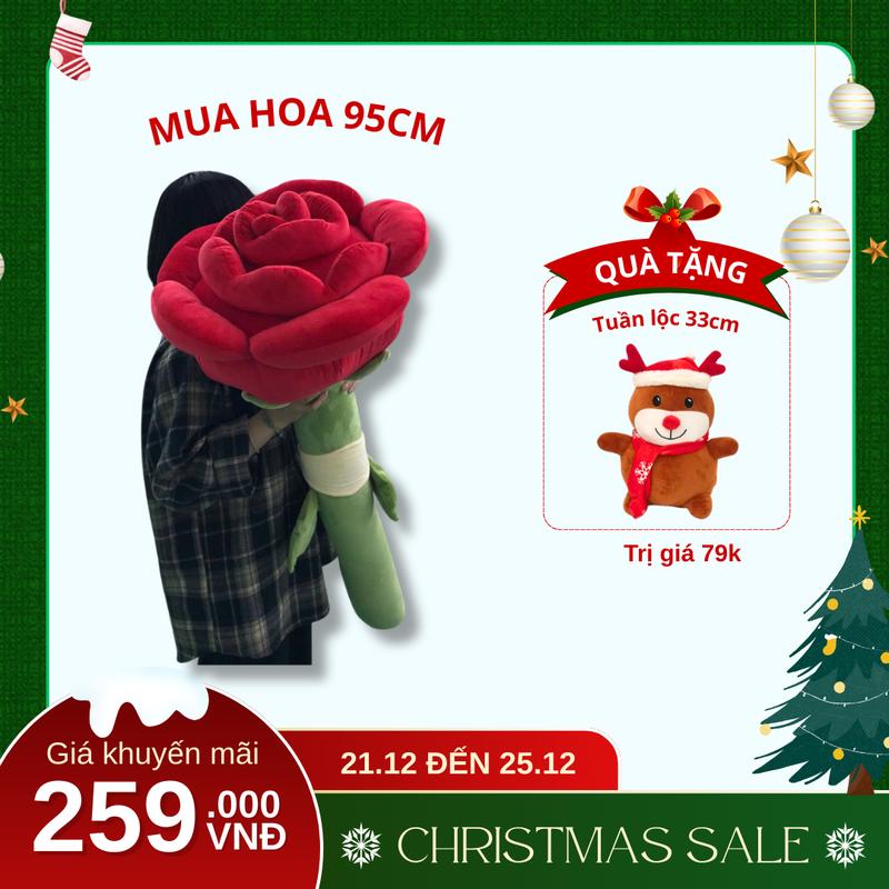 DEAL XMAS Gấu bông Bông hoa hồng khổng lồ hottrend Tặng quà giáng sinh - DIỄM TRÚC STORE