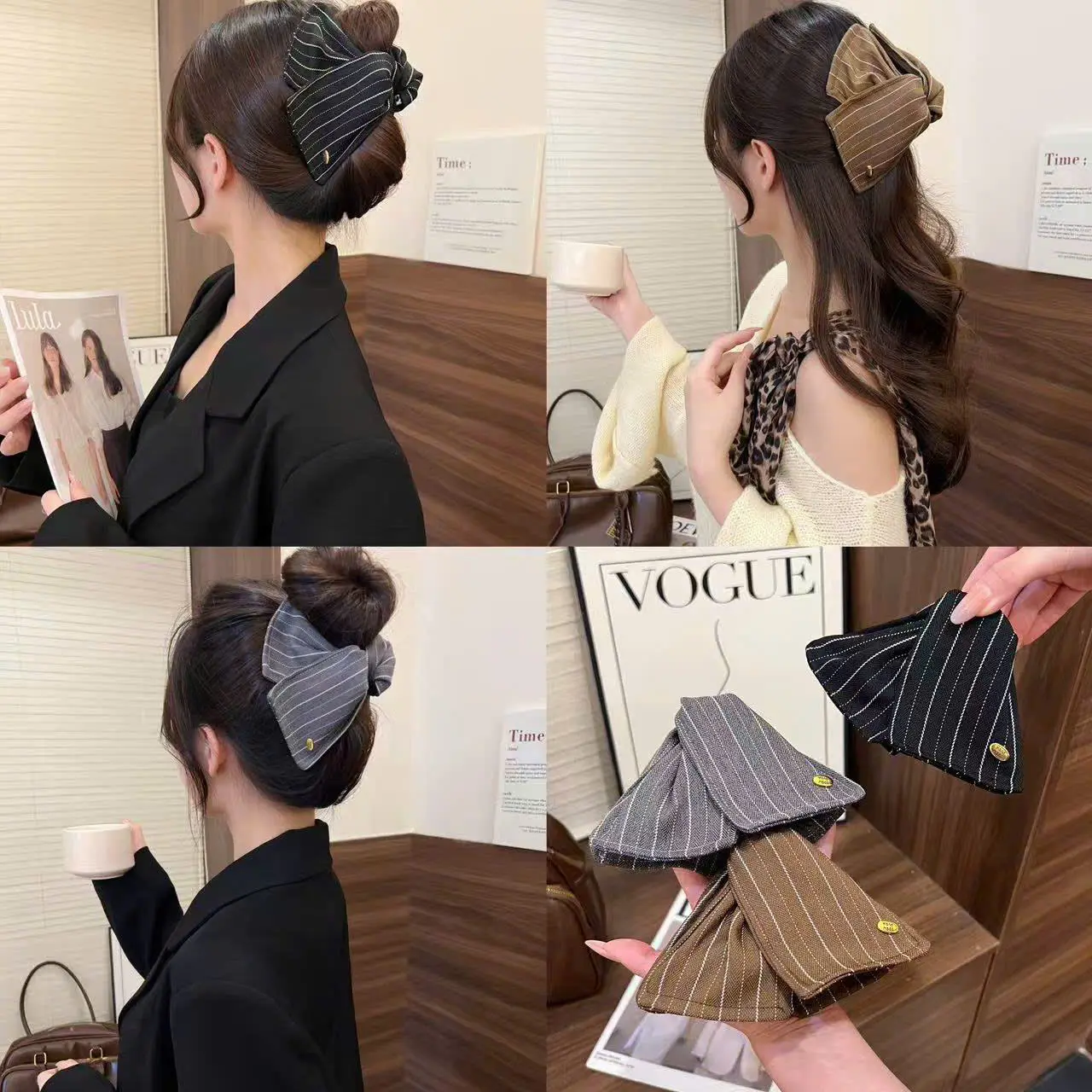 Kẹp tóc càng cua tam giác phong cách cổ Điển dễ phối Đồ thiết kế mới 2025 cho phụ nữ thời trang kiểu dáng tinh tế và tiện dụng