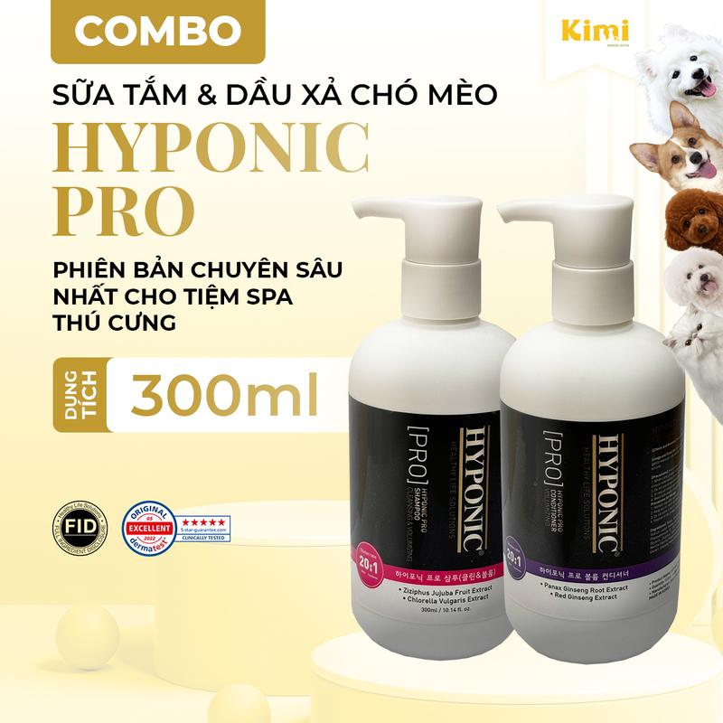  Combo Sữa tắm và Dầu xả chó mèo HYPONIC PRO 300ml - Phiên bản chuyên sâu cho tiệm spa thú cưng 