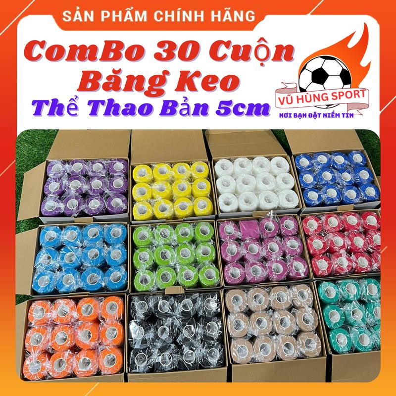 Combo 24 và 30 Cuộn Băng Keo Đá Bóng Quấn Cổ Chân Cao Su Non Vải Tự Dính Màu Tím Chống Mùi
