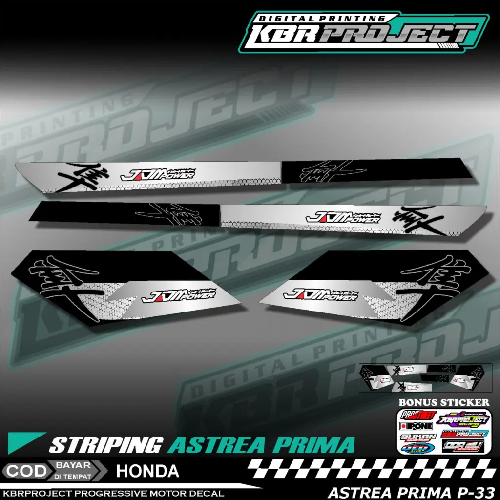 ASTREA PRIMA STIKER STRIPING PREMIUN MOTOR KEREN LIS VARIASI ASTREA PRIMA STIKER MOTOR HONDA DESAIN RACING P.33 HOLOGRAM DAN TRANSPARAN BISA COD Motorcycle