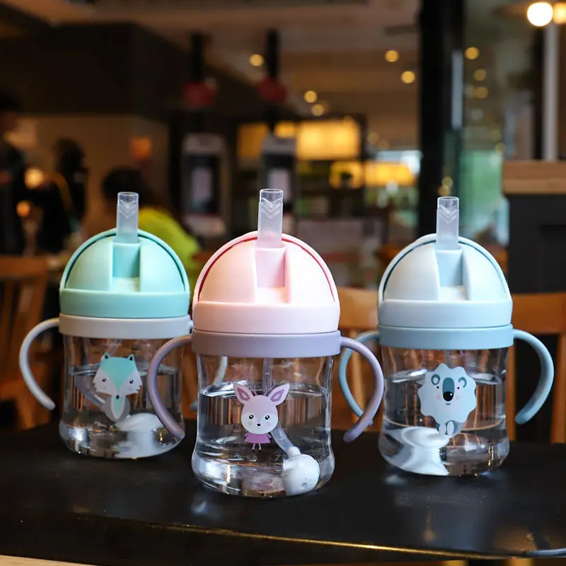 Botol Susu Bayi dan Anak-anak| Sippy Cup | Botol Bayi Dengan Sedotan 250ML | Perlengkapan Bayi } Gelas Bayi