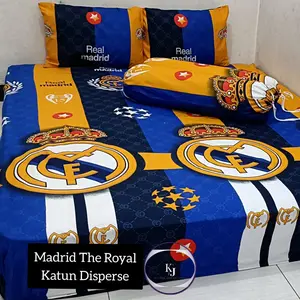 JANITRA Sprei SET knjj MADRID LEAGUEA kain Lembut Adem Size 120x200 160x200 180x200 200x200-T20cm set sarban sargul