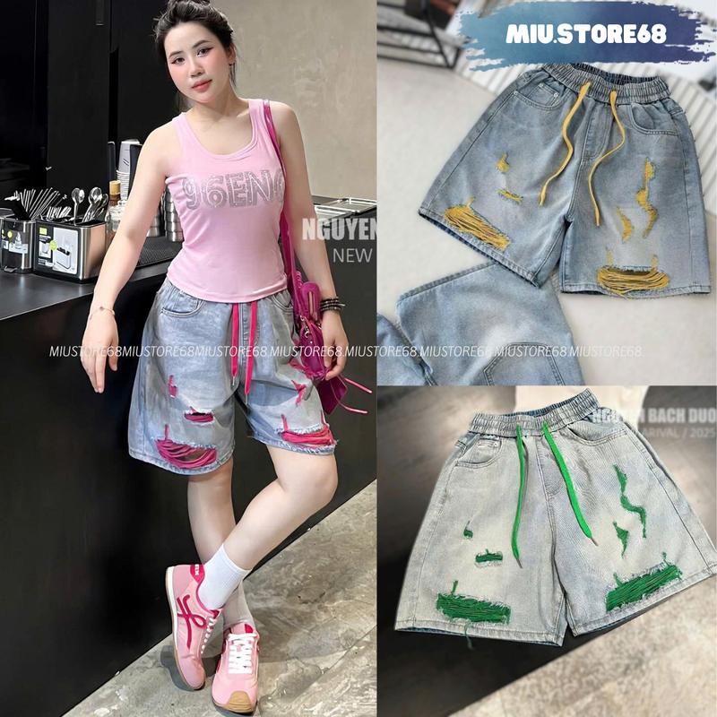 [ DEAL MỞ BÁN] Quần Ngố Jean Nữ Cạp Chun Cao, Quần Ngố Jean Mềm Vải Chân Màu HOTTREND M017