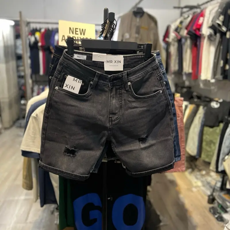 Quần Short Jean nam chất đẹp xịn có độ co dãn form Slimfit ôm  vừa  phải  mặc  trên  gối 1 chút trẻ  trung mặc hàng ngày hoặc du lịch Menswear Pants Có Túi quanjeans namsale bò quanjean slim fit jeans quanaodep 2024