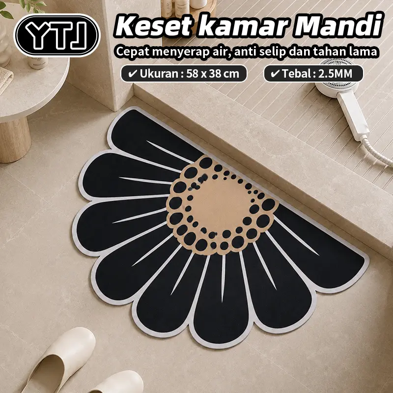 YTJ Keset Kaki Menyerap Air Uk 38x58cm Keset Motif Lucu Cantik Anti slip Tebal 2,5mm Keset Lantai keset Kamar Mandi