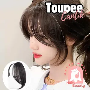 1 Pasang Toupee Poni Wanita Korean Style - Rambut Palsu - Hair Clip Wig Natural Sintetis - W8423