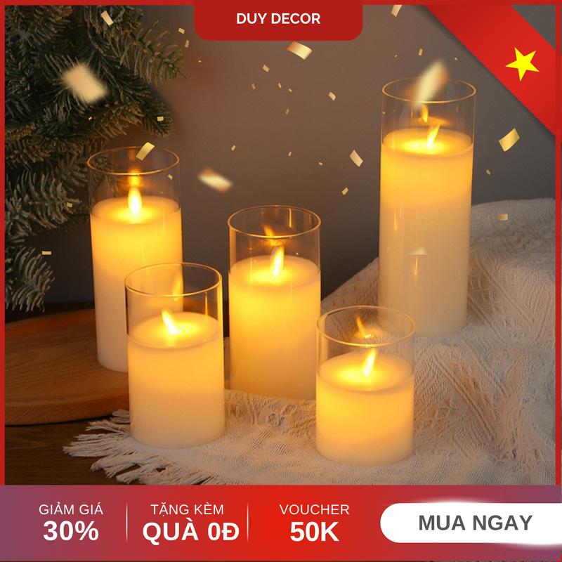 Cốc đèn led nến dùng pin đèn nến điện tử trang trí nhà hàng cafe resort Party decor sang trọng