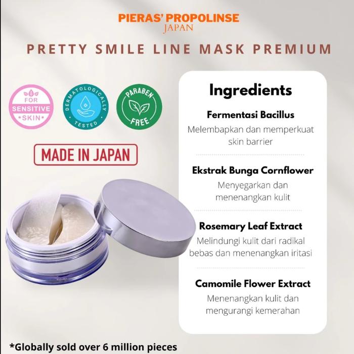 Gambar Pieras Propolinse Pretty Smile Line Mask Premium dari PIERAS PROPOLINSE Kota Administrasi Jakarta Selatan Tokopedia