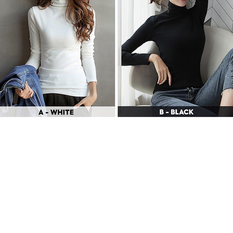 Product Introduction of StyleHub Women Inner Turtle Neck TShirt Long Sleeve Muslimah Baju Inner Lengan Panjang Black Clothing Silk Fabric White 32