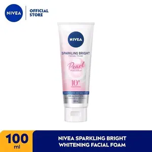 NIVEA Sparkling Bright Pearl Whitening Facial Foam 100ml - Sabun Muka Pencerah Kulit Wajah
