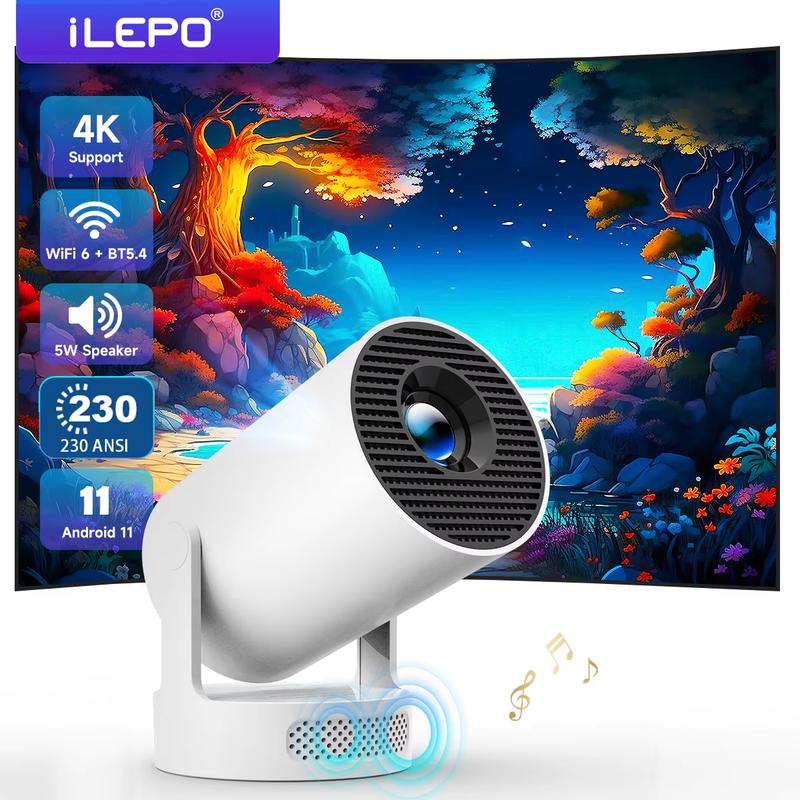 Máy chiếu độ sáng 230 ANSI LUMEN android 11 wifi 2.4/5G giải trí gia đình bảo hành 1 năm máy chiếu mini