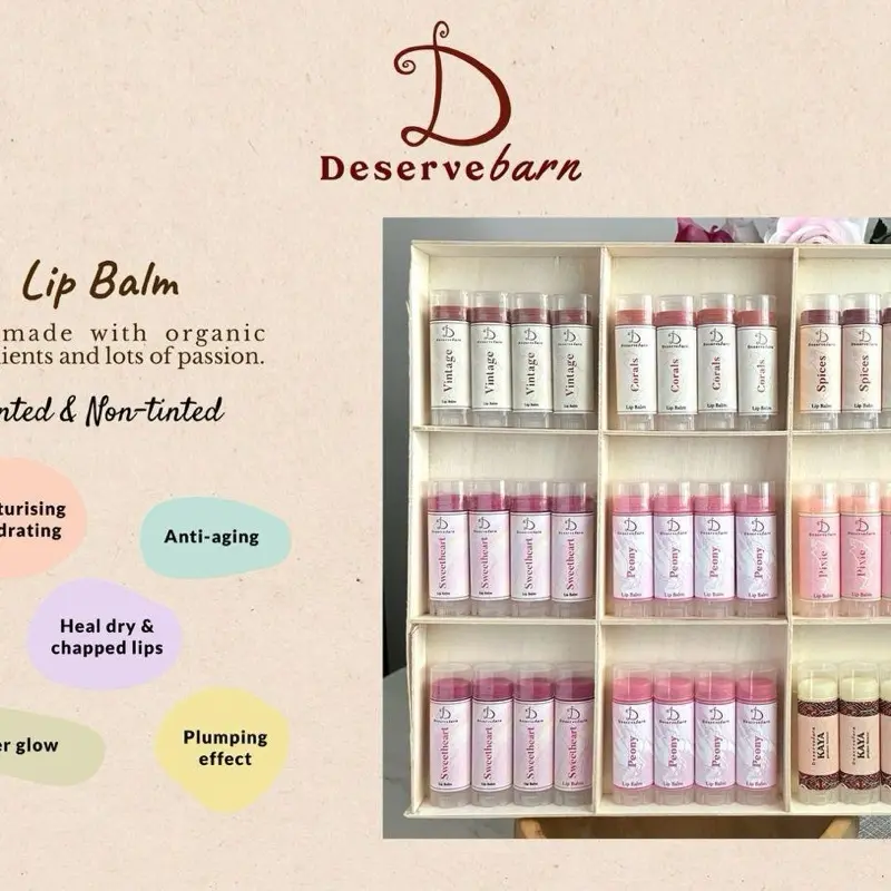 Derservebarn Lip Balm - Handmade with Organic Ingredients for Skincare Comfort