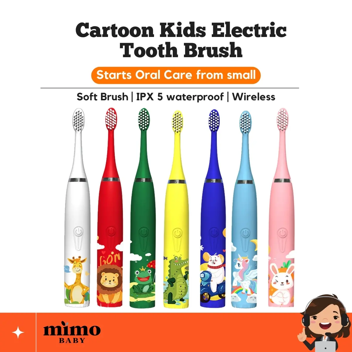 Cartoon Kids Electronic Tooth Brush | Maintain Oral Clean | Berus Gigi Electric