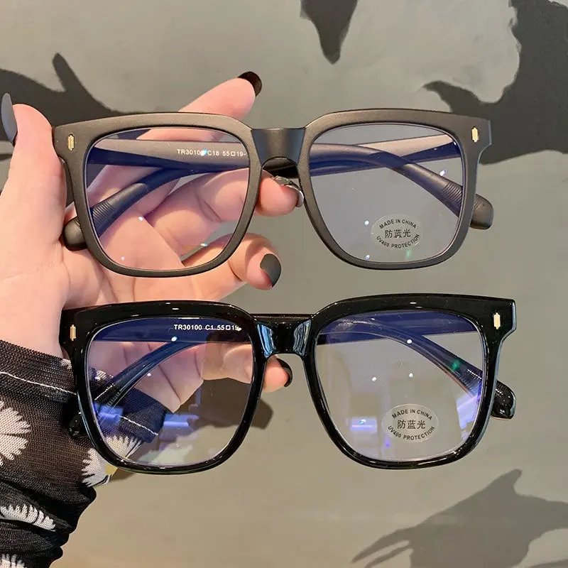Large Frame Computer Glasses Anti Radiation Glasses for Women/Men Anti Blue Light Square Retro Frame Blue Light Glasses