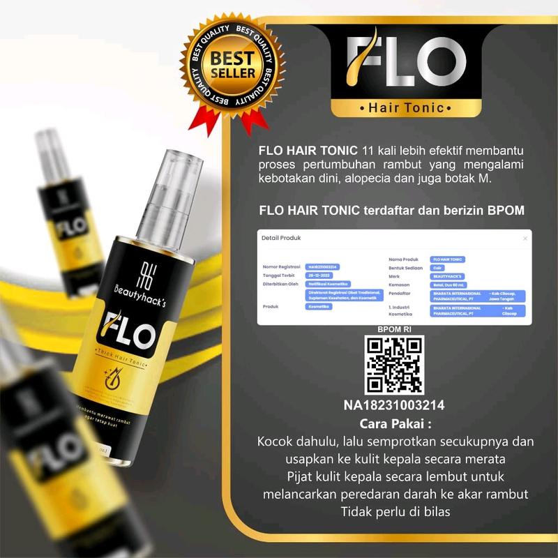 PROMO!! FLO HAIR TONIC 60ml Menumbuhkan Rambut Kebotakan Dan Perawatan Vitamin Rambut Kering Haircare 7