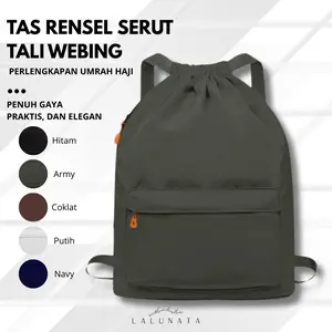 Tas Serut Anti Air Tali Webing Perlengkapan Haji Umroh Tali Webing Pria Wanita