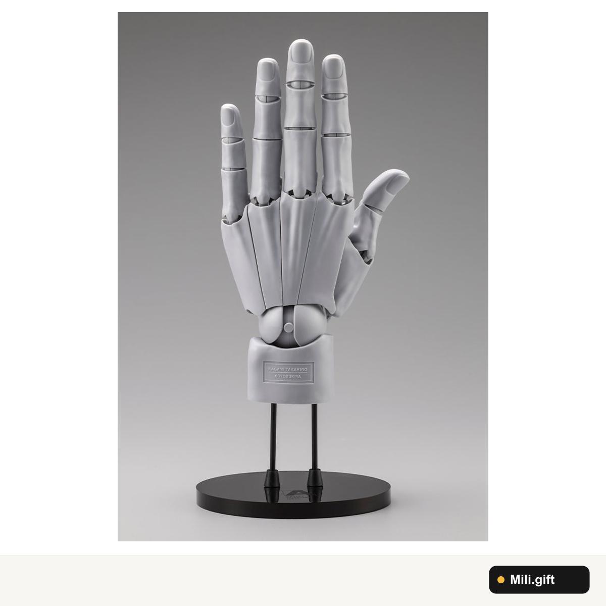 Kotobukiya Hand Model Men's/L Gray - Mô hình bàn tay trái 1:1 | Mã AT035US