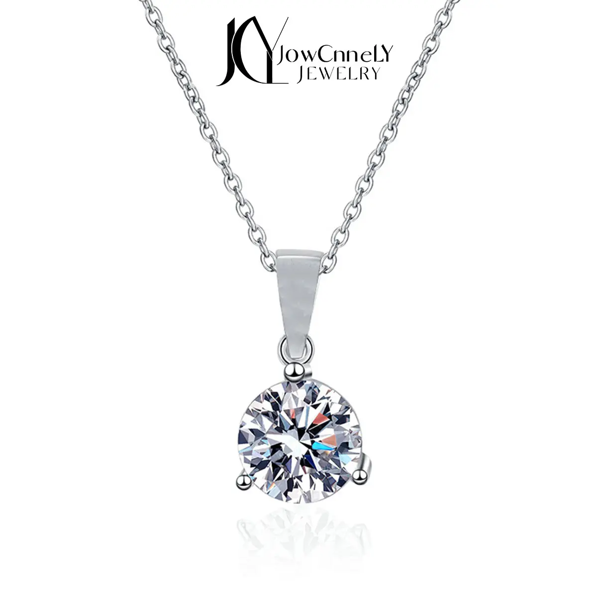 [149] Synthetic Moissanite Necklace Classics Shape 925 Sliver 1.0/2.0/3.0ct Necklace For Women New Year Gift Wedding Anniversary Gift