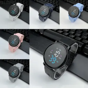 SS JAM TANGAN WANITA PRIA DIGITAL RUBBER BULAT LED WATCH HIGH QUALITY